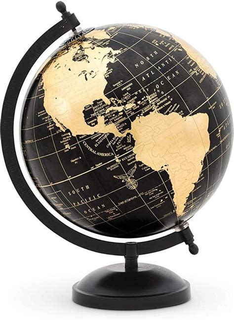 A Black And Gold Globe On A Stand