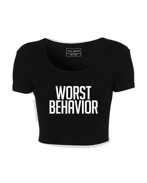 Items Similar To Worst Behavior Crop Top Dtg Screenprint Womens