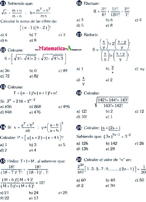 FACTORIALES CONCEPTOS Y EJERCICIOS DESARROLLADOS MATEMATICAS