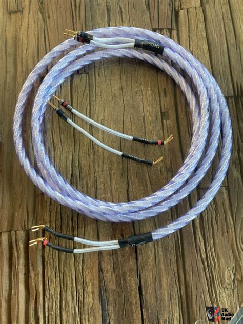 Pair Of Qed Genesis Silver Spiral Speaker Cable M Long Jumpers Photo