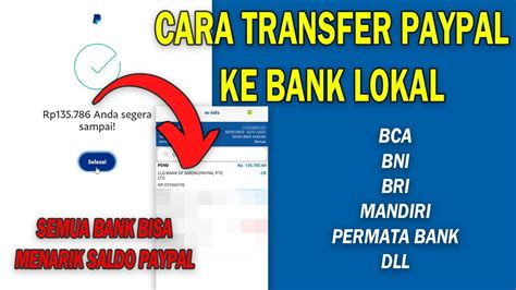 Cara Transfer PayPal Ke Rekening Bank Lokal Cara Menarik Saldo PayPal