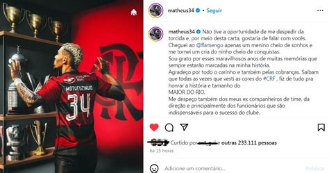 Matheuzinho Se Despede Do Flamengo Em Carta Emocionante Mergulhe Na