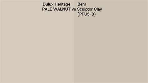 Dulux Heritage PALE WALNUT Vs Behr Sculptor Clay PPU5 8 Side By Side