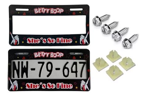 Par De Marcos Porta Placas Betty Boop Con Tornillos Se Mercadolibre