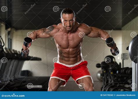 Mature Man Working Out Shoulders Stock Photo Image Of People
