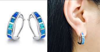 Rhodium Opal Lever-back Earrings