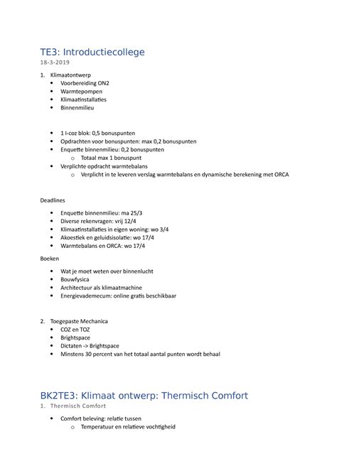 Klimaatontwerp College Aantekeningen KO Alles TE3