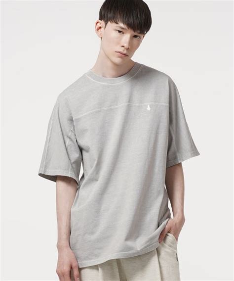 Musinsa Gakkai Unions Pigment Seam Line Short Sleeve T Shirt Light Gray