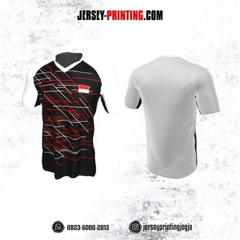 Jersey Badminton Putih Hitam Merah Olimpiade Tokyo 2021 Jersey