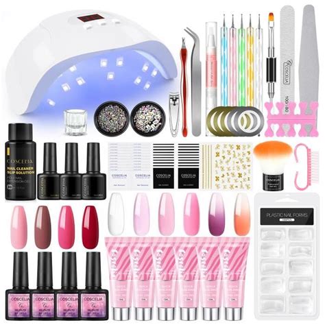 COSCELIA Ongle Gel Kit Complet Coffret Cadeau Femme Soak Off