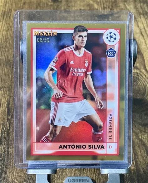 Topps Merlin Chrome Uefa Antonio Silva Or R Fracteur Recrue