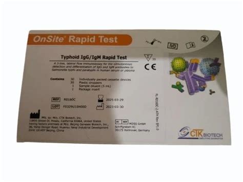 15 Ml On Site Typhoid Rapid Test Kit At Rs 1100 In New Delhi ID