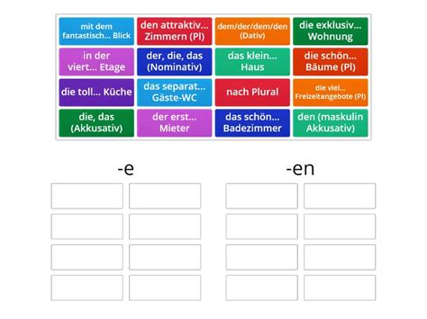 Adjektivdeklination Nach Dem Bestimmten Artikel BL A2 1 2 L 5 Group Sort