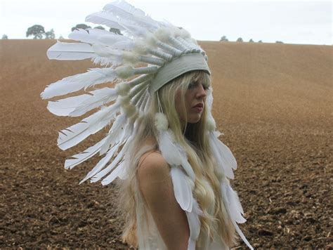 White Feather Headpiece Feather Headpiece Native American Feathers