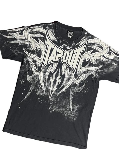 Tapout High Quality Washed Cotton T Shirt Gothic Tie Dye Graphic Print