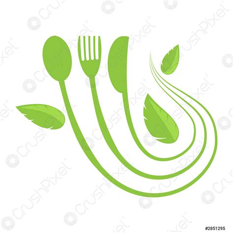 Food Icon For Cafe Fork Spoon Knife Logo Design Isolated Stock Vector