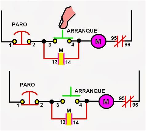 Diagrama De Control Motor Aranque Y Paro Trifasico Circuito