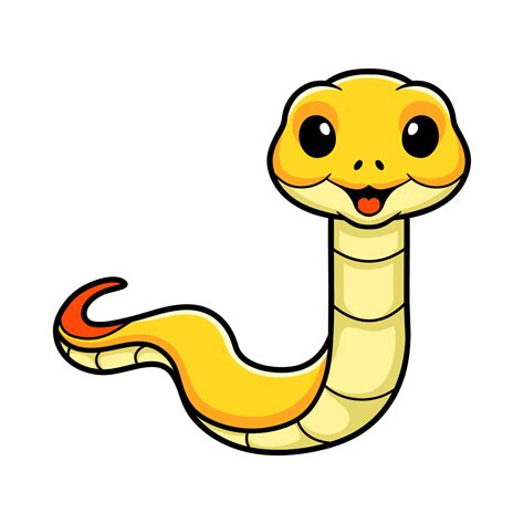 Cute Yellow Insularis Snake Cartoon 17030775 Vector Art At Vecteezy