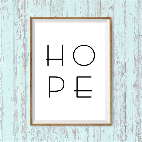 Hope Poster Hope Prints Hope Art Typography Art Text | Etsy