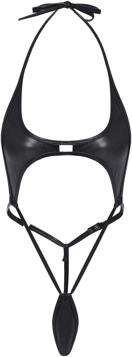 Amazon Agjgfm Women Teeny Weeny Sling Shot Halter Lingerie Babydoll Exotic Micro Mini Teddy
