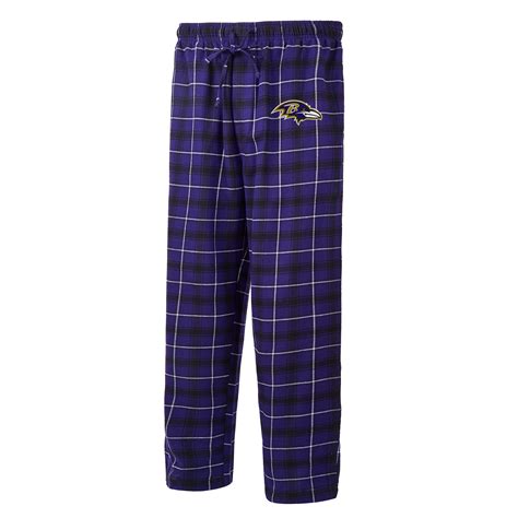 Baltimore Ravens Mens Ledger Purple Flannel Pajama Pants Detroit