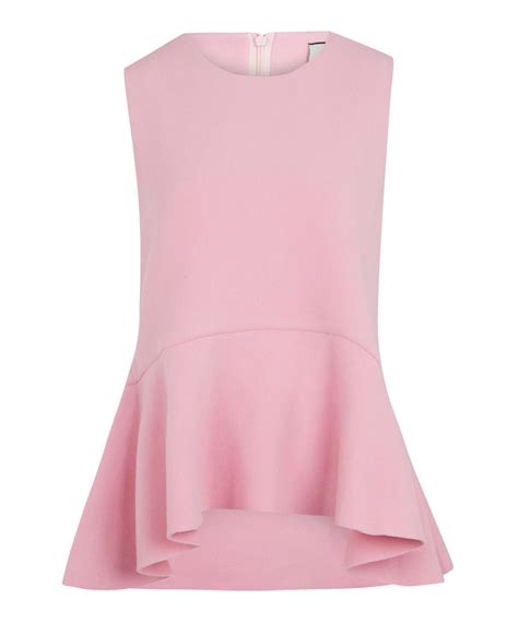 Lyst Edit Pink Sleeveless Peplum Top In Pink