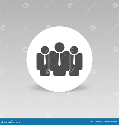 Business Team Three Men Vector Icon Round Sign Stock Vector