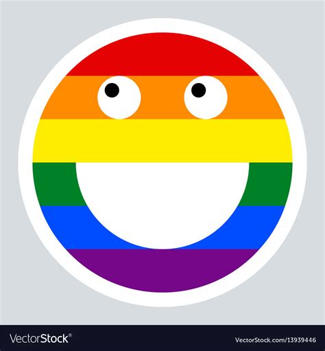 Lgbt Rainbow Flag Smiling Face Smiley Icon Vector Image