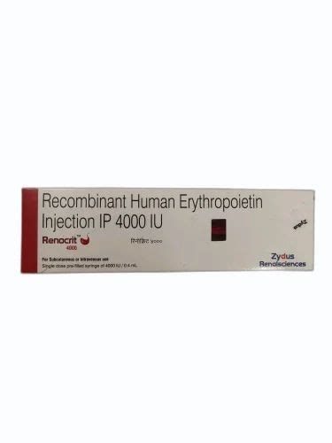 Renocrit 4000 IU Injection At Rs 200 Piece Relipoietin Injection In