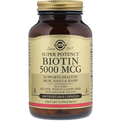 Solgar Biotin 5 000 Mcg 100 Veggie Caps Iherb