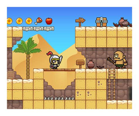 Desert Platformer Level Tileset Game Art Partners