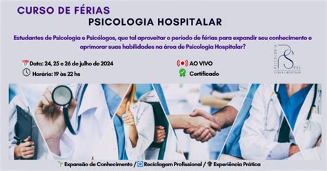 Curso De F Rias Em Psicologia Hospitalar Online Sympla