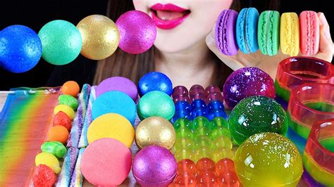 Asmr 🪐planet Gummy Rainbow Macaron Cup Jelly Aurora Jelly Fruit Gum