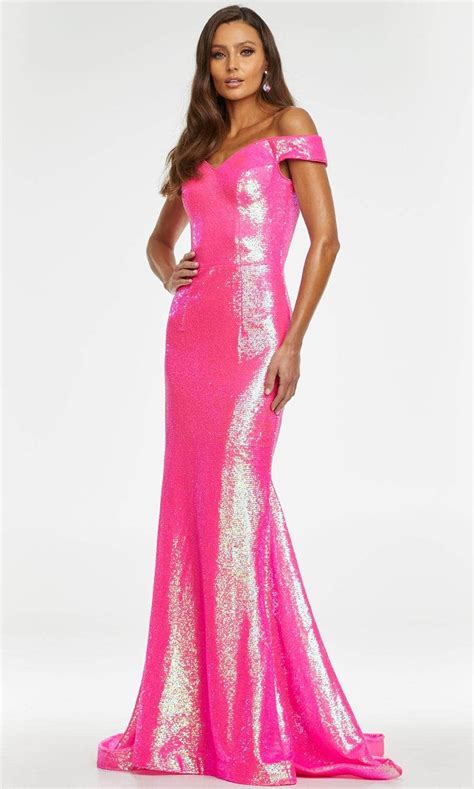 Ashley Lauren 11109 Iridescent Sequin Mermaid Prom Gown Couture Candy