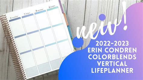 NEW ERIN CONDREN 2022 2023 VERTICAL LIFEPLANNER COLORBLENDS YouTube