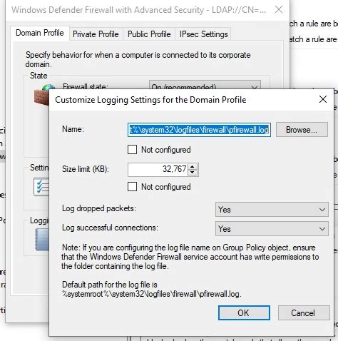 Windows Server Firewall Logging Via Gpo Log File Not Created Paul