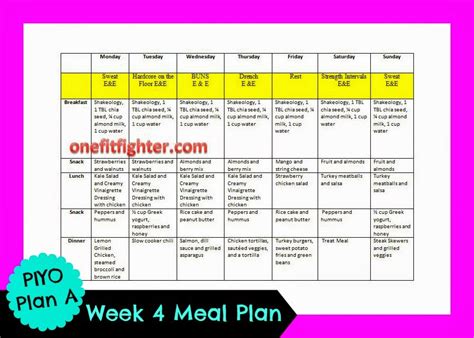 Piyo Journey Week Progress And Meal Plan Katy Ursta