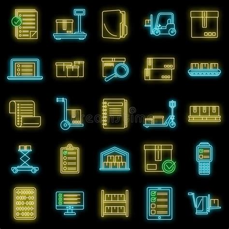 Inventory Icons Set Vector Flat Stock Vector Illustration Of