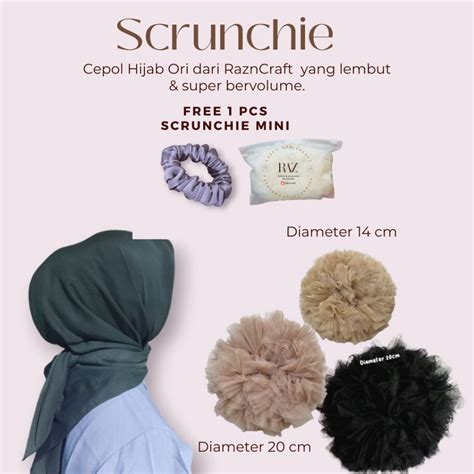 Jual Cepol Hijab Scrunchie Tile Premium Ikat Rambut Cepol Anti