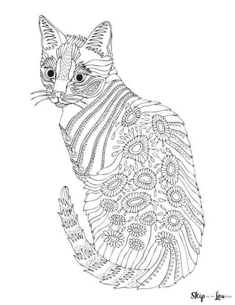 Cat Coloring Pages For Adults Printable