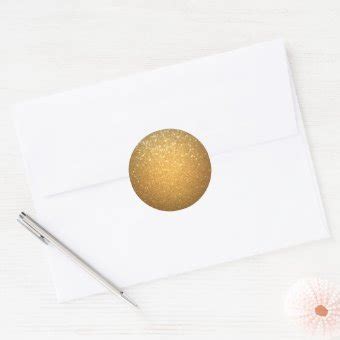 Faux Gold Glitter Blank Template Glamour Golden Classic Round Sticker