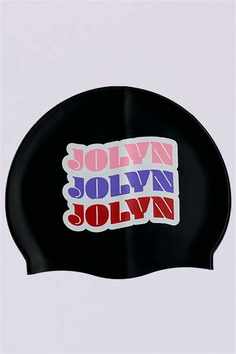 Printed Silicone Jolyn Exclusive Logo Swim Cap Jolyn