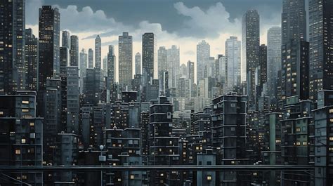 Premium AI Image | Illustration of a bustling city skyline filled with ...