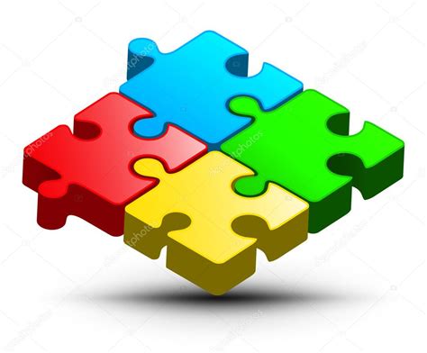 Puzzle Logo Design Vector Colorful Jigsaw D Illustration Abstract