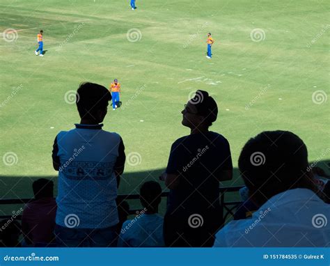 Young Cricket Fans, Watching Match in Stadium. Editorial Image - Image of batsman, india: 151784535