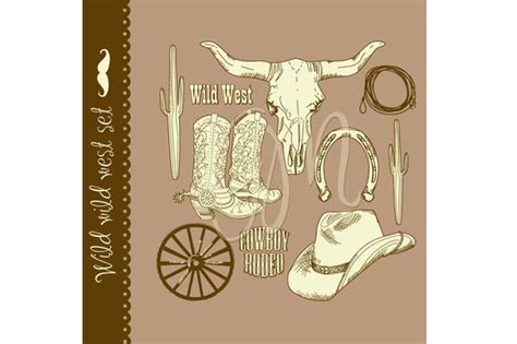 Cowboy Clip Art Wild West Western Clip Art Art Set Wild West Cowboys