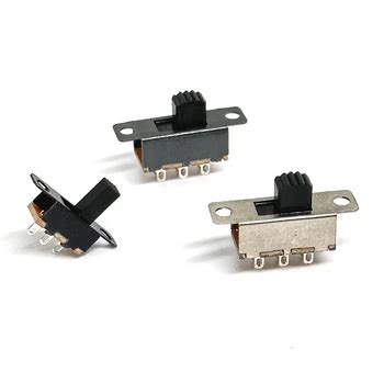 Slide Switch 2 Position With Fixed Hole Handle 6 Pins High 5mm 7mm Dpdt