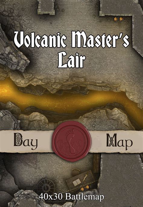 40x30 Battlemap Volcanic Masters Lair Seafoot Games Dungeons