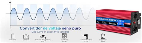 Etrepow Inversor V V Onda Pura W Convertidor De Voltaje Con