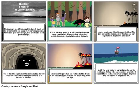 Lord Of The Flies Beast Motif Storyboard Par Rebeccaray
